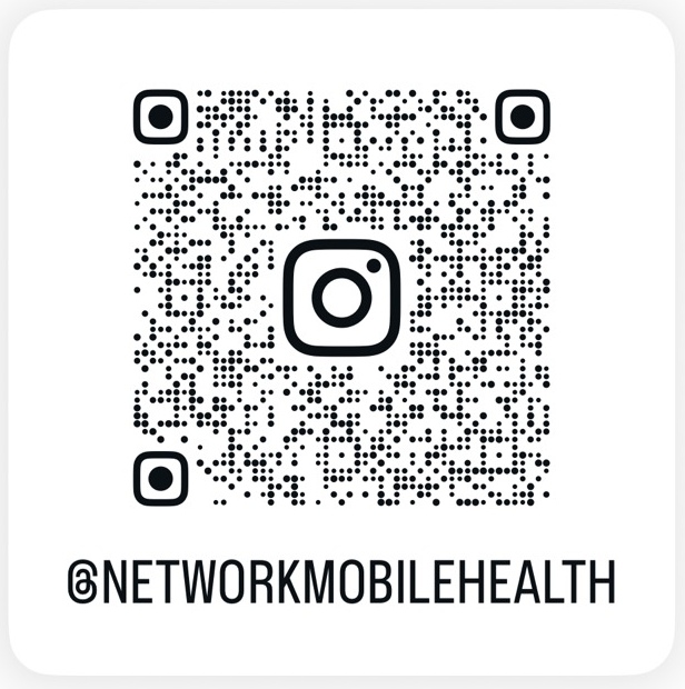 Black and white Instagram QR code for Network Mobile Health